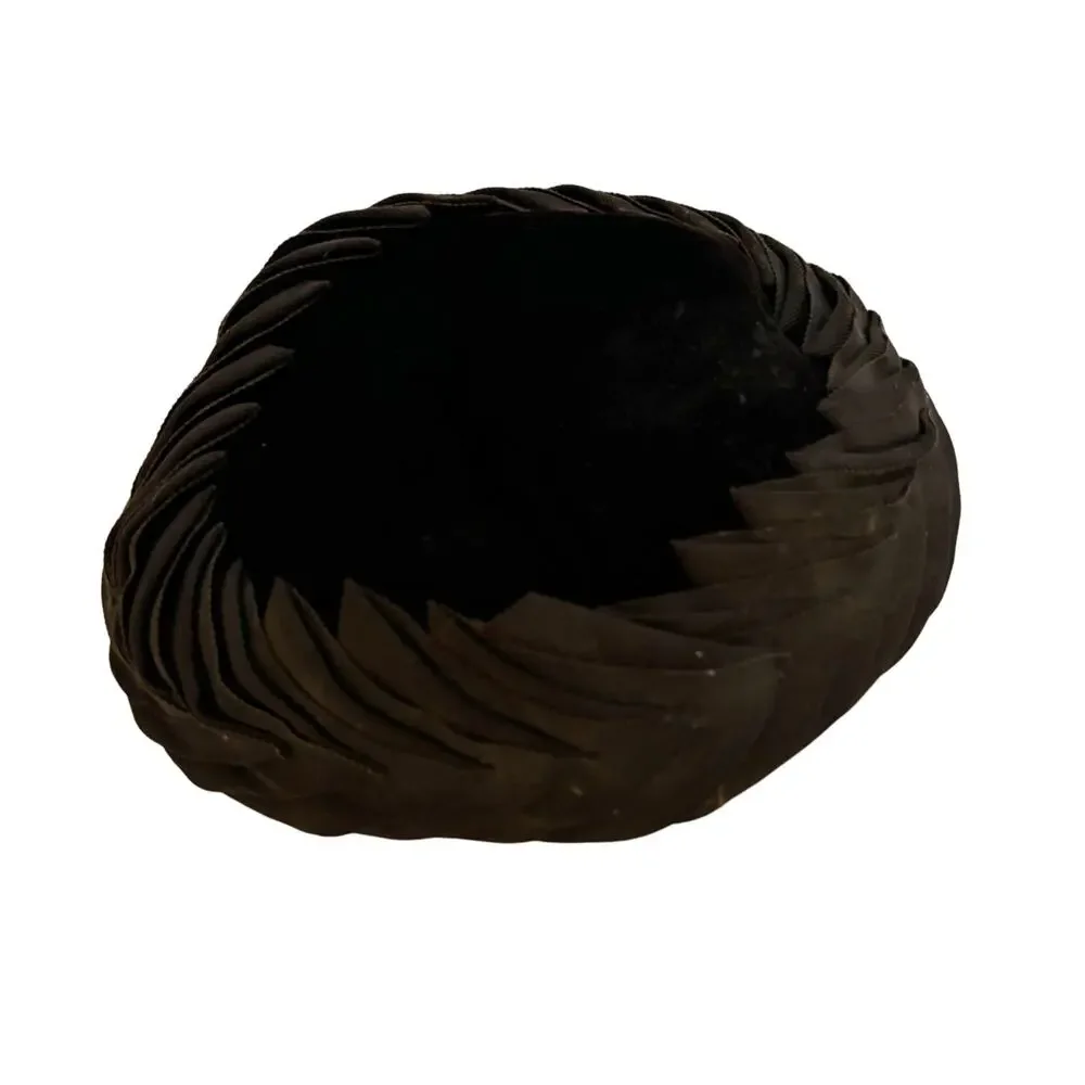 Vintage Velvet Evening Topper Hat Brown